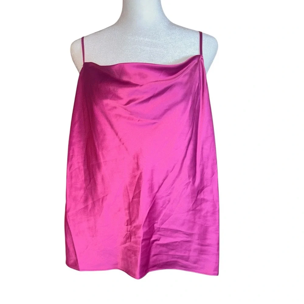 Nine West Satin Slip Style Tank Top Pink XL NWT Evening Cami - Picture 3 of 11